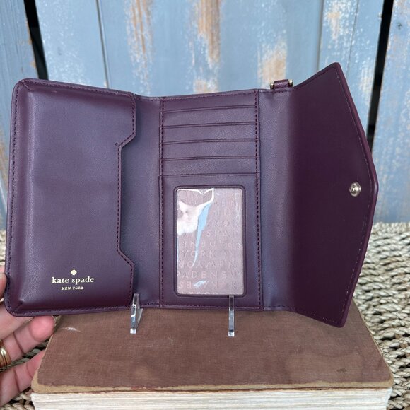 Kate Spade Laurel Way Glitter iPhone Wristlet Deep Plum NWOT - Picture 9 of 15